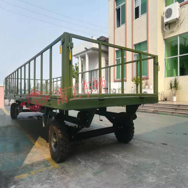 5吨护栏米兰网web版_米兰milan（中国） 全挂底盘拖车 军绿色